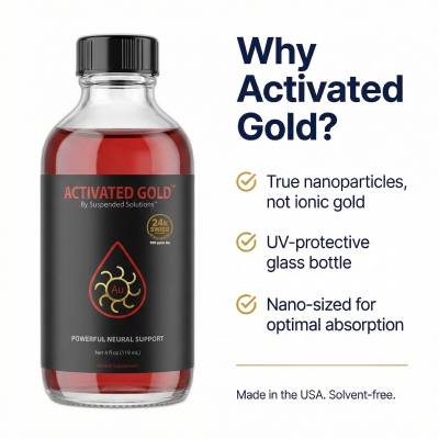 Activated Gold - 24k monoatomic gold suspension bottle by Suspended Solutions